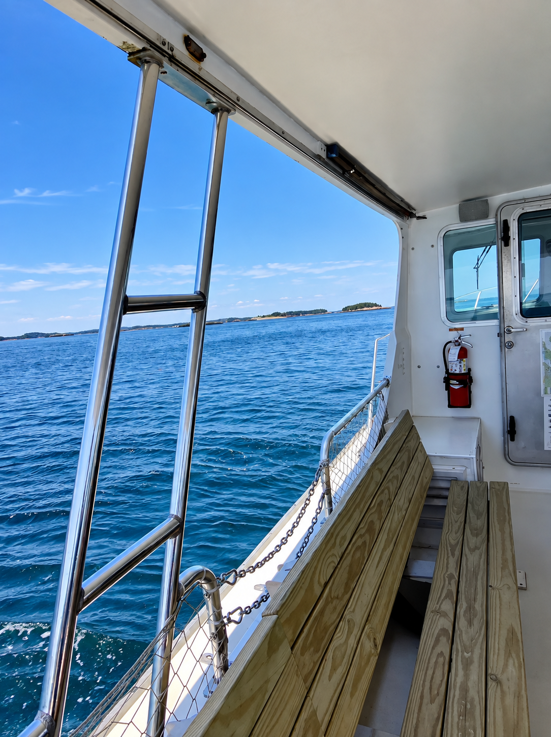 View from Downeast Fishing Charter boat during a whale-watching tour
